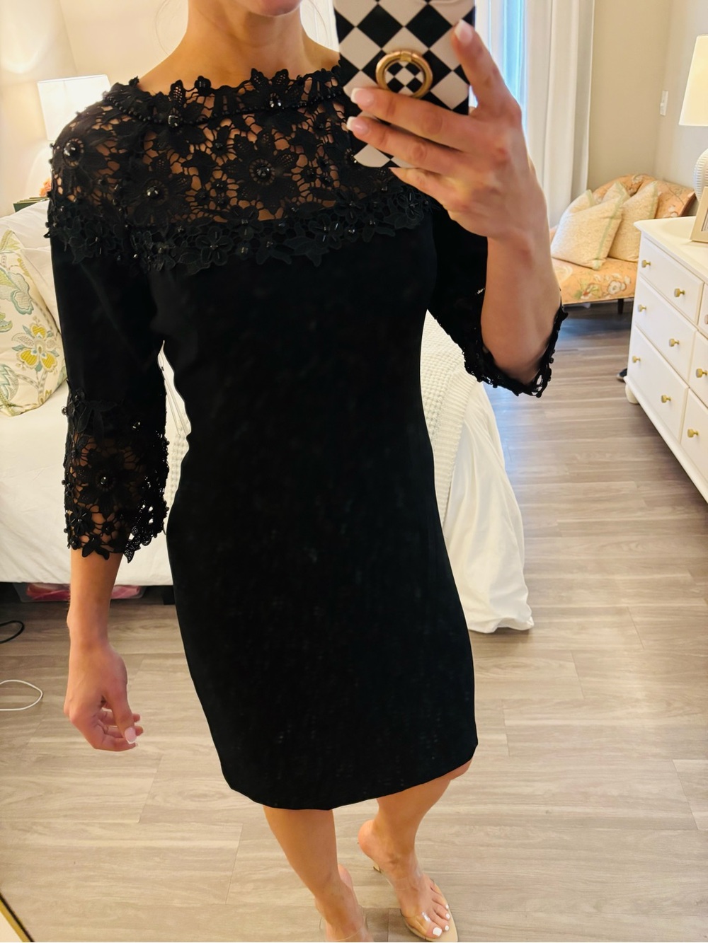 🏷️ Shani Collection Beaded Lace Yoke Dress | Size 8